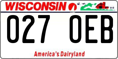 WI license plate 027OEB