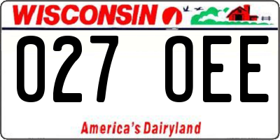 WI license plate 027OEE