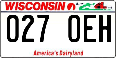 WI license plate 027OEH