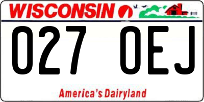 WI license plate 027OEJ