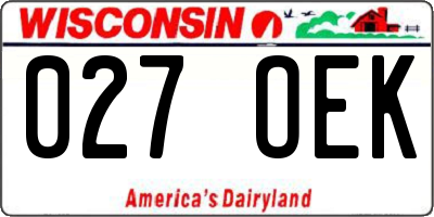 WI license plate 027OEK