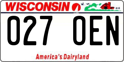 WI license plate 027OEN