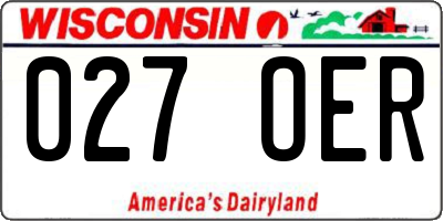 WI license plate 027OER