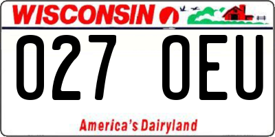 WI license plate 027OEU