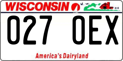 WI license plate 027OEX