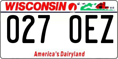 WI license plate 027OEZ