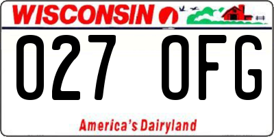 WI license plate 027OFG
