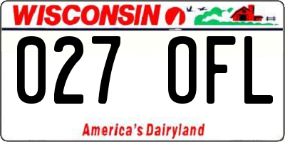 WI license plate 027OFL