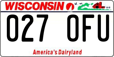 WI license plate 027OFU