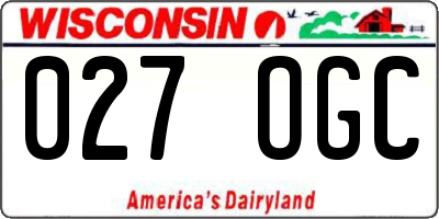 WI license plate 027OGC
