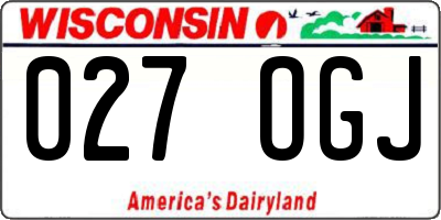 WI license plate 027OGJ