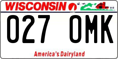 WI license plate 027OMK