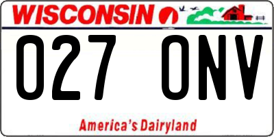 WI license plate 027ONV