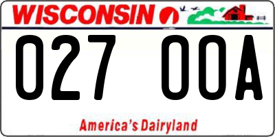 WI license plate 027OOA