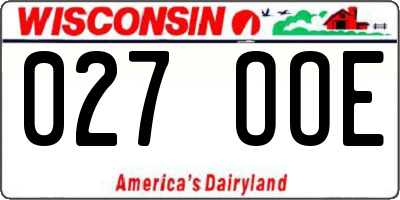 WI license plate 027OOE