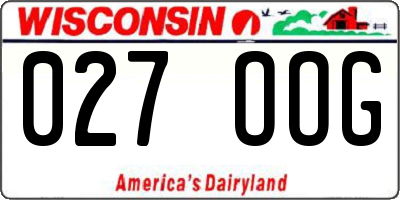 WI license plate 027OOG