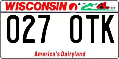 WI license plate 027OTK