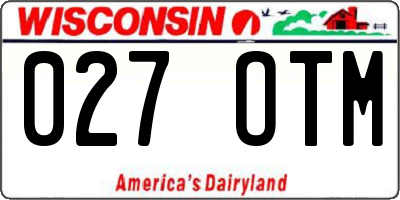 WI license plate 027OTM