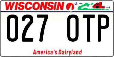 WI license plate 027OTP