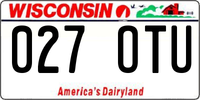 WI license plate 027OTU