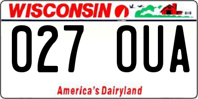 WI license plate 027OUA
