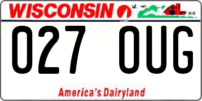 WI license plate 027OUG