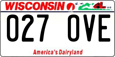 WI license plate 027OVE