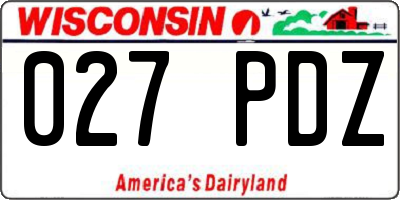 WI license plate 027PDZ