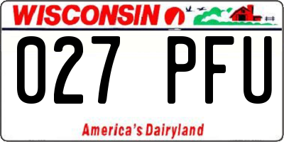 WI license plate 027PFU