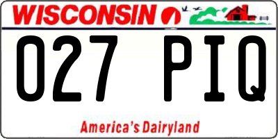 WI license plate 027PIQ