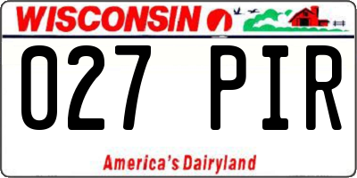 WI license plate 027PIR