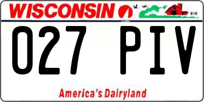 WI license plate 027PIV