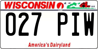 WI license plate 027PIW