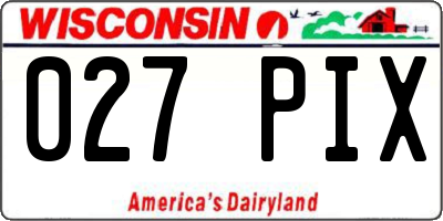 WI license plate 027PIX