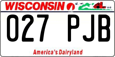 WI license plate 027PJB