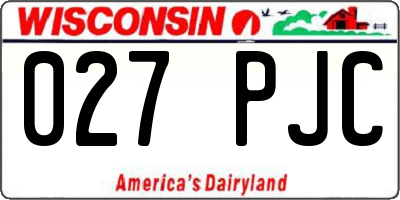 WI license plate 027PJC