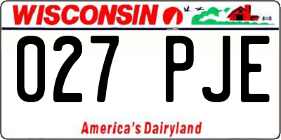 WI license plate 027PJE