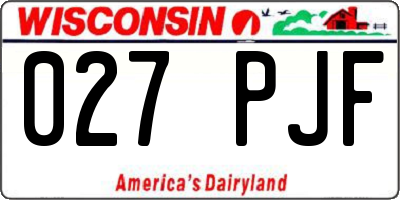 WI license plate 027PJF