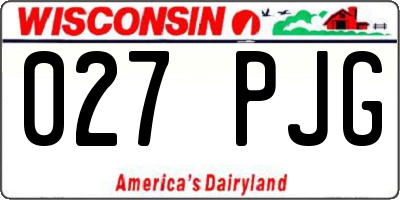 WI license plate 027PJG