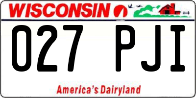 WI license plate 027PJI