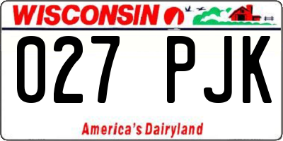 WI license plate 027PJK