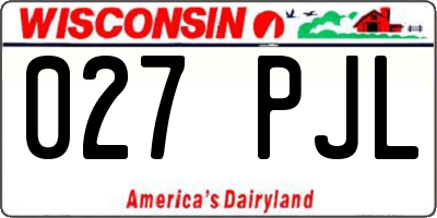 WI license plate 027PJL