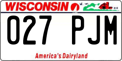 WI license plate 027PJM