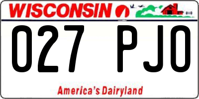 WI license plate 027PJO