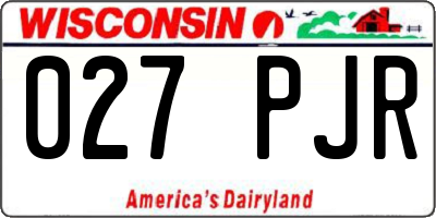 WI license plate 027PJR