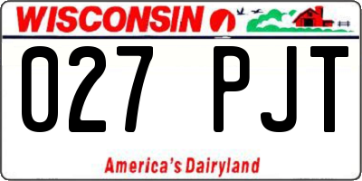 WI license plate 027PJT