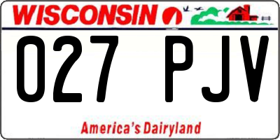 WI license plate 027PJV