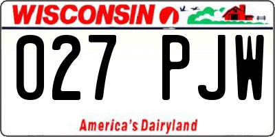 WI license plate 027PJW