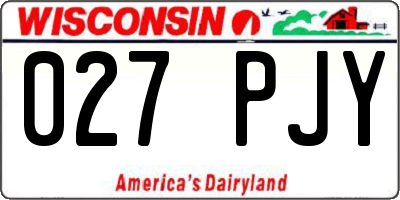 WI license plate 027PJY