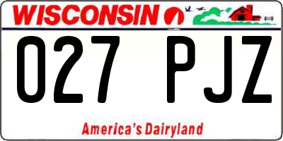 WI license plate 027PJZ